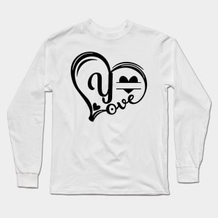 letter y monogram in the shape of love Long Sleeve T-Shirt